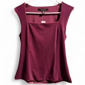 White House Black Market Women's Burgundy Velvet Blouse